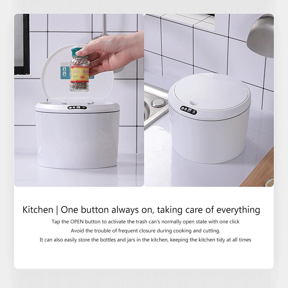 3L Chytrý senzorový odpadkový koš Stolní automatický odpadkový koš Úložný kbelík Čistý pracovní prostor Kuchyňský úložný box Domácí stolní koš na odpadky