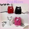 Stylish Korean Mini Bucket Bag For Kids In Trendy Pu Material With Chain Strap