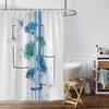 1 Blue Trumpet Vine Printed Waterproof Shower Curtain Shower Partition Bathroom Privacy Protection With 12 Hooks Easy To Install
