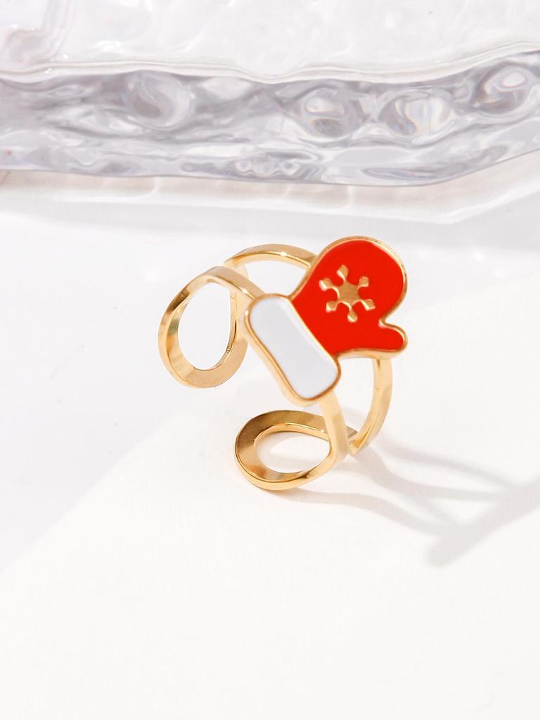 Trendy Open Monster Stainless Steel Ring: European & American Style for Halloween & Christmas