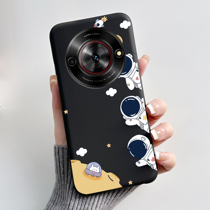 Cute Cartoon Case For ZTE Blade A75 5G/Nubia Focus 5G/Nubia Calf 5G Printing Shell Protective Cover Soft Silicone Black Casing