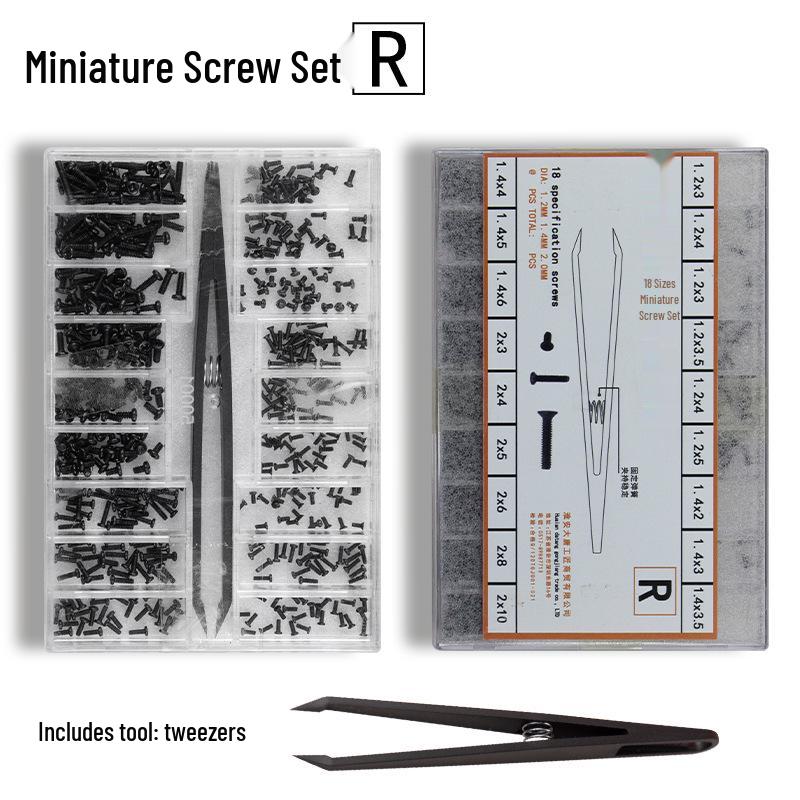 18-Sized Mini Screw Set: Screws for Watches, Eyeglass Frames, and Laptops