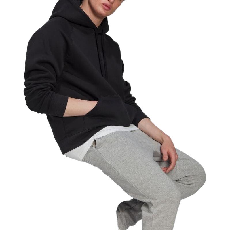 adidas Unifarbener Logo-Hoodie mit weiten langen Ärmeln Herren-Hoodie Schwarz HN1952