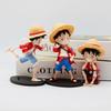 One Piece 3pcs Anime Monkey D Luffy Action Figure Toy Collectible Doll Model