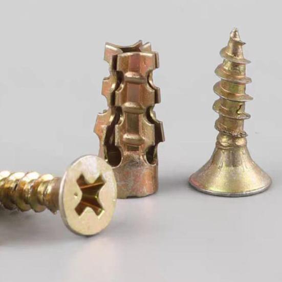 10/30/50/100Pcs Expansion Screw Set, Anti-sag Cabinet Hinge Screws for Wood Tile Concrete Walls Drywall