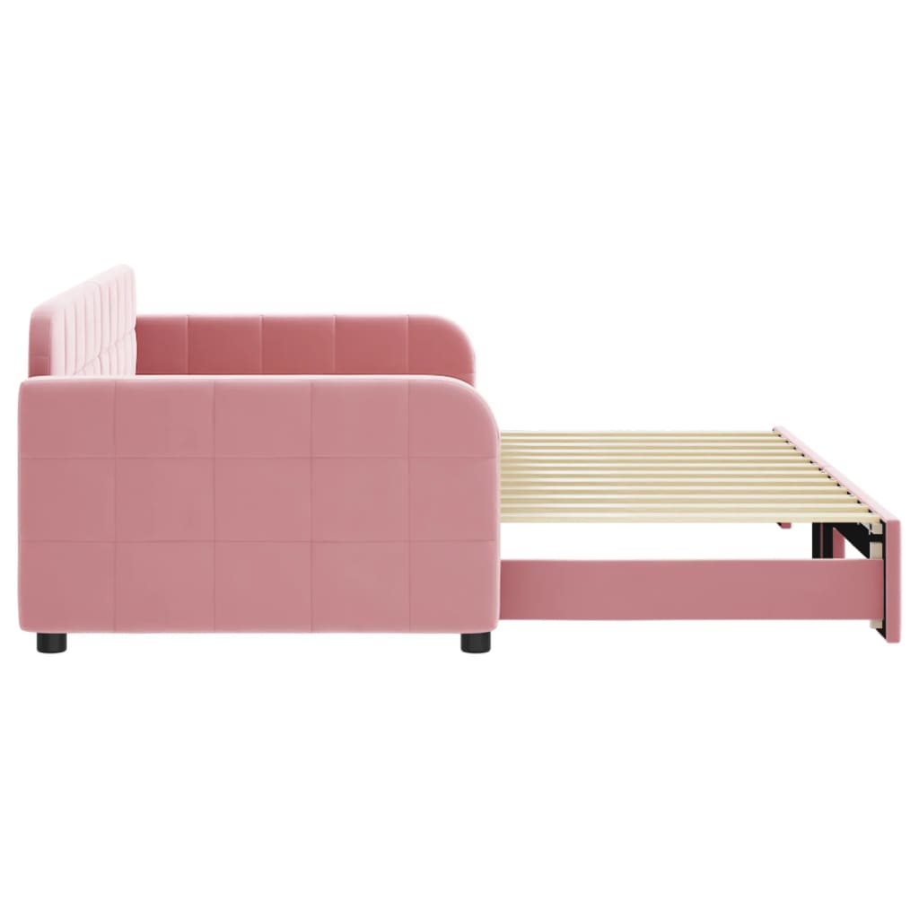 Pull out Daybed Pink 90x200 cm Velvet