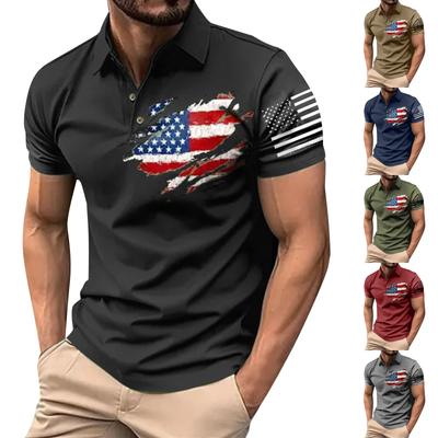 Men's  Golf Shirt Casual Sports V Neck Ribbed  Collar Short Sleeve Fashion Casual Solid Color Plain Spring & Summer Regular Fit