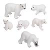 Lifelike White Bear Model Educational Ocean Animal Figures Model White Bear Decoration6pcs