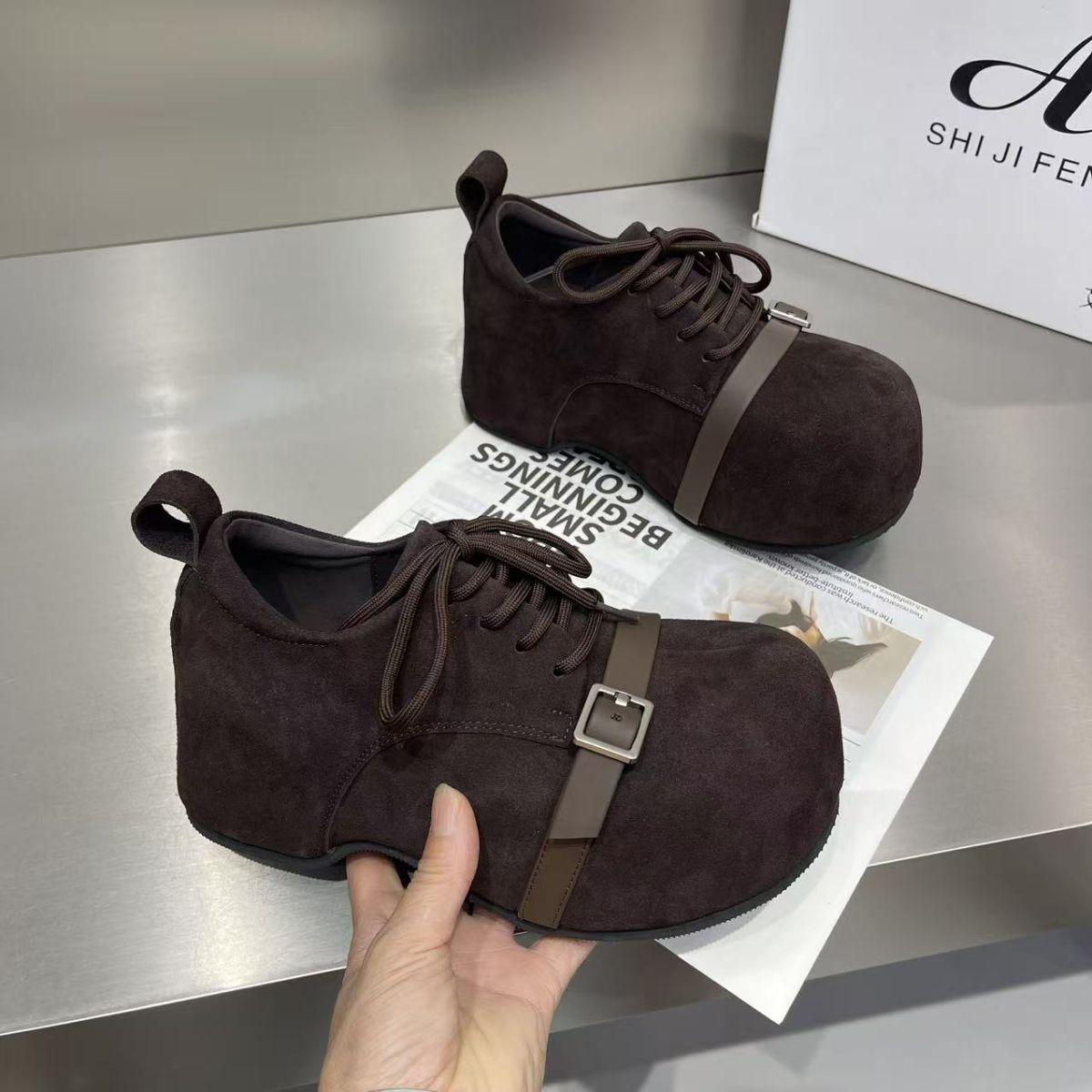 

2025 new thick-soled heightening dad shoes women s fashion versatile casual sports shoes breathable ins casual shoes tide 40 темно-коричневого