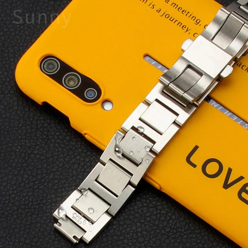 Stainless Steel Watch Strap for Cartier Blue Balloon Hand Men Women Steel Belt Raised Mouth Watchband Accessories 14.22mm