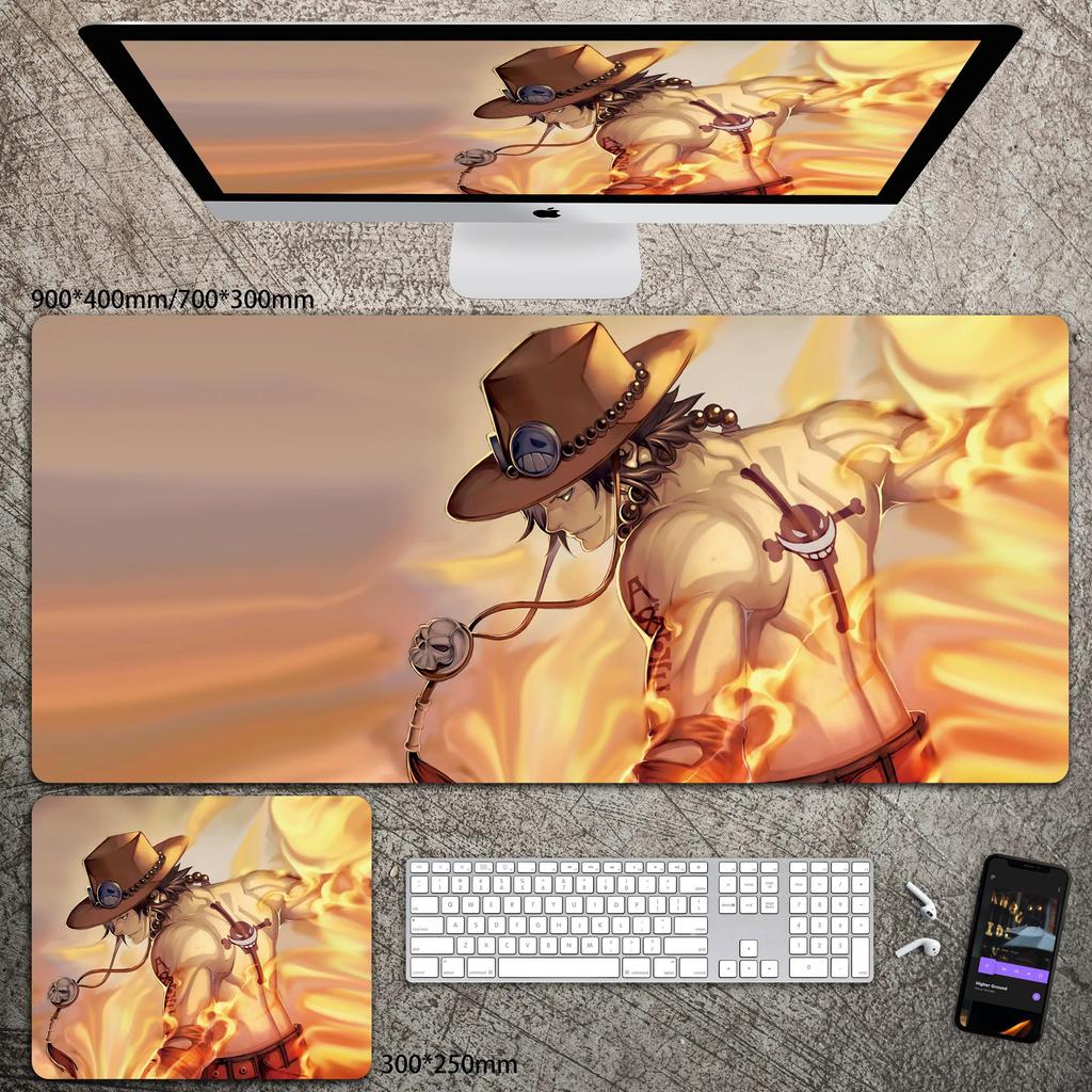 High Definition ONE PIECE Leather Mouse Pad Oversized Boys Animation E-sports Game Keyboard Pad Luffy Computer Desk Pad Non-slip Waterproof Mouse Pad