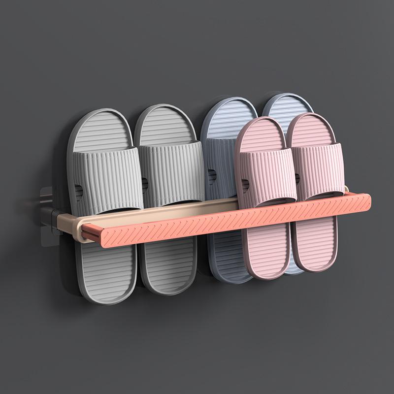 Foldable Wall-Mounted Bathroom Shoe Rack with Drainable Design