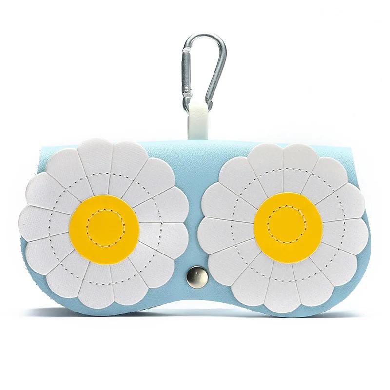 Étui pour lunettes de vue pour femme Fermeture à pression Prévention des rayures Étui de transport en cuir pour lunettes de soleil pour la maison et le voyage