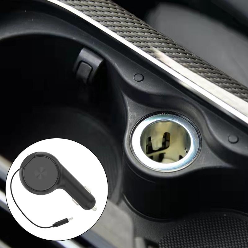 Retractable Car Charger 2 in 1 Fast Charging Car Phone Charger 60W Mini Car Adapter USB C Charger for Phone Laptop