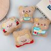 Cartoon Bear Plush Pendant Cute Hamburger Keychain Stuffed Toy Accessory
