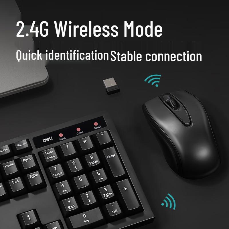 Deli Wireless Full-Size Keyboard and Mouse Combo