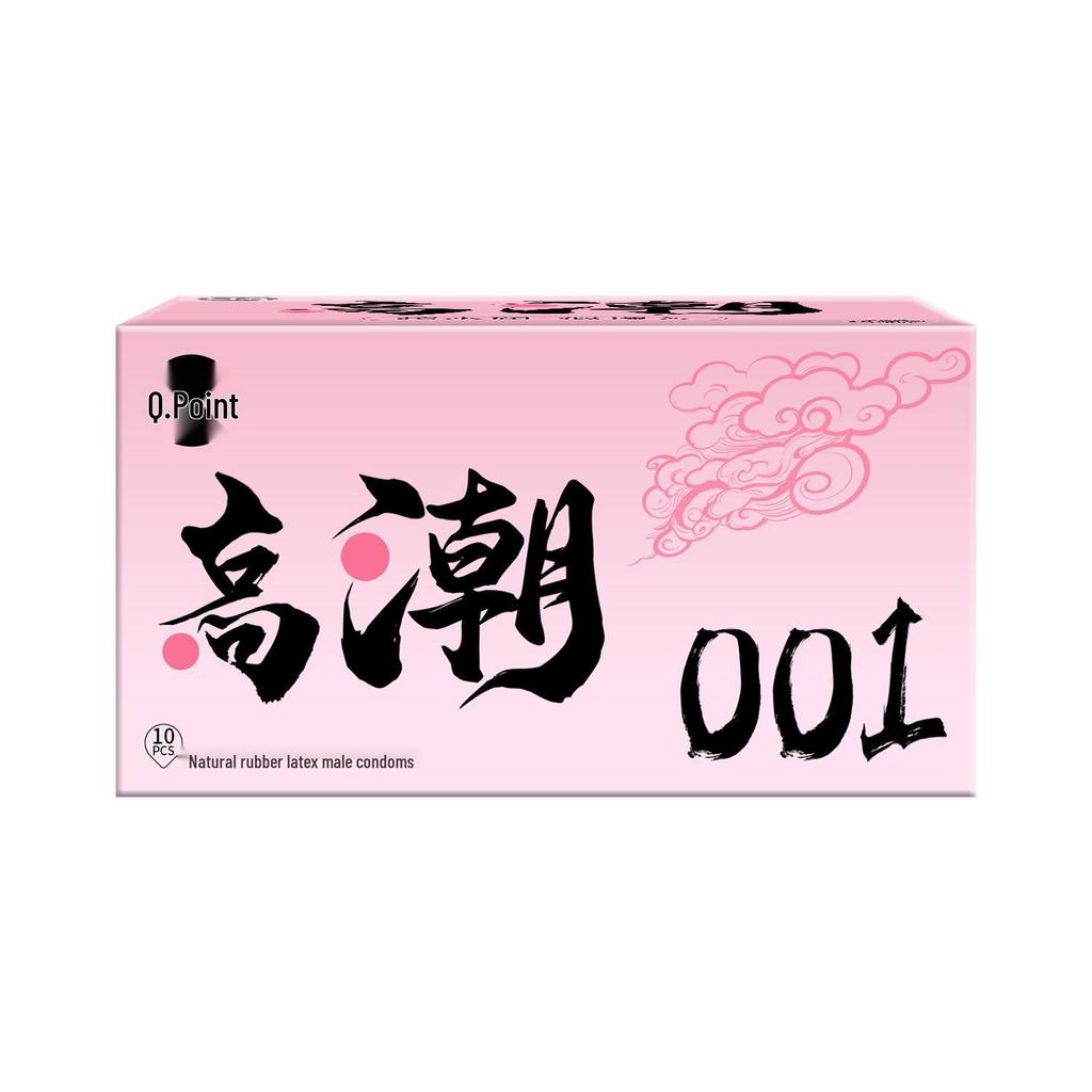 Q-point Hyaluronic Acid 001 Large Particle Delay Condoms - Long-lasting Contraceptives for Adults