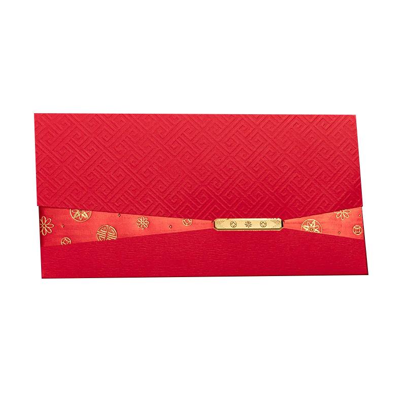 1PC Lucky Money Bag Rectangular Laser Engraving New Year Red Envelopes Marriage Hollow Embossed 3D