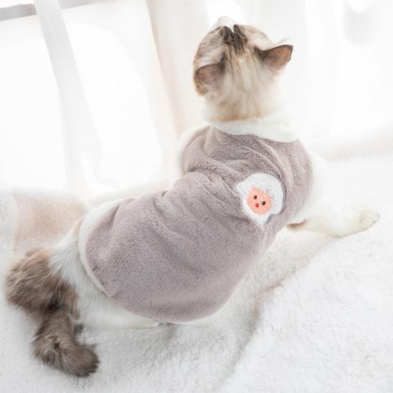 Winter Pet Clothes Super Soft Breathable Ultra-Thick Plush Lined Washable Keep Warm Acrylic Pet Cat Winter Warm Sweatshirt Sleeping Clothes Pet
