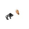 Modern Resin Bull And Lovers Hand Figurine Abstract Collectible Sculpture for Entryway Tabletop Desk