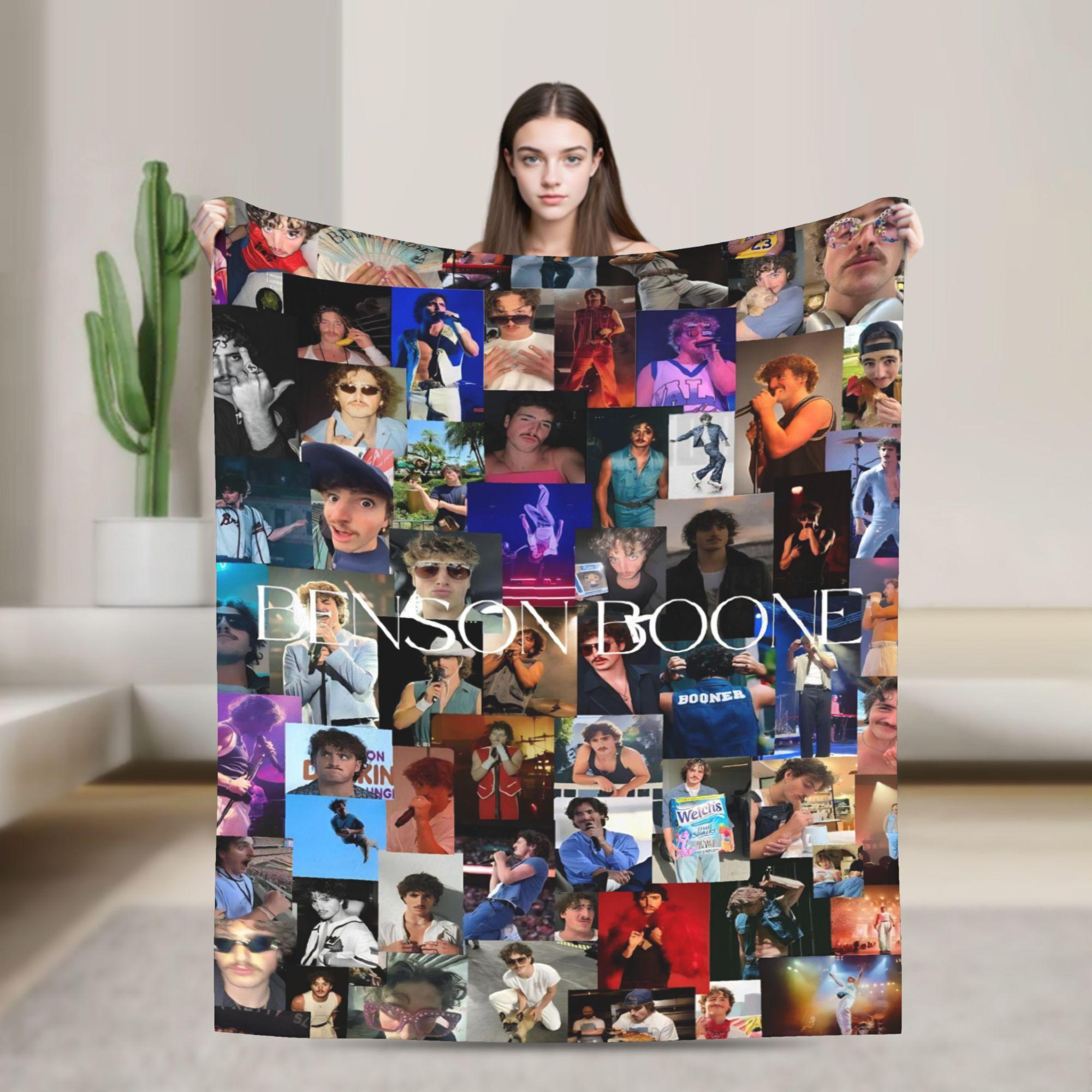 Pandara Jewelry Unisex Benson Boone American Singer Flannel Blanket Warm Throw Blanket For Outdoor Camping Novelty Bedspread Sofa Bed Cover