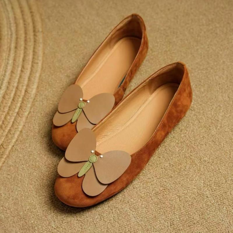 

Модные Элегантные Балетки с Украшением в виде Бабочки Женские Высококачественные Коричневые из Искусственной Замши Мэри Джейн Удобные Неглубокие Дизайнерские Туфли 40 шоколадный