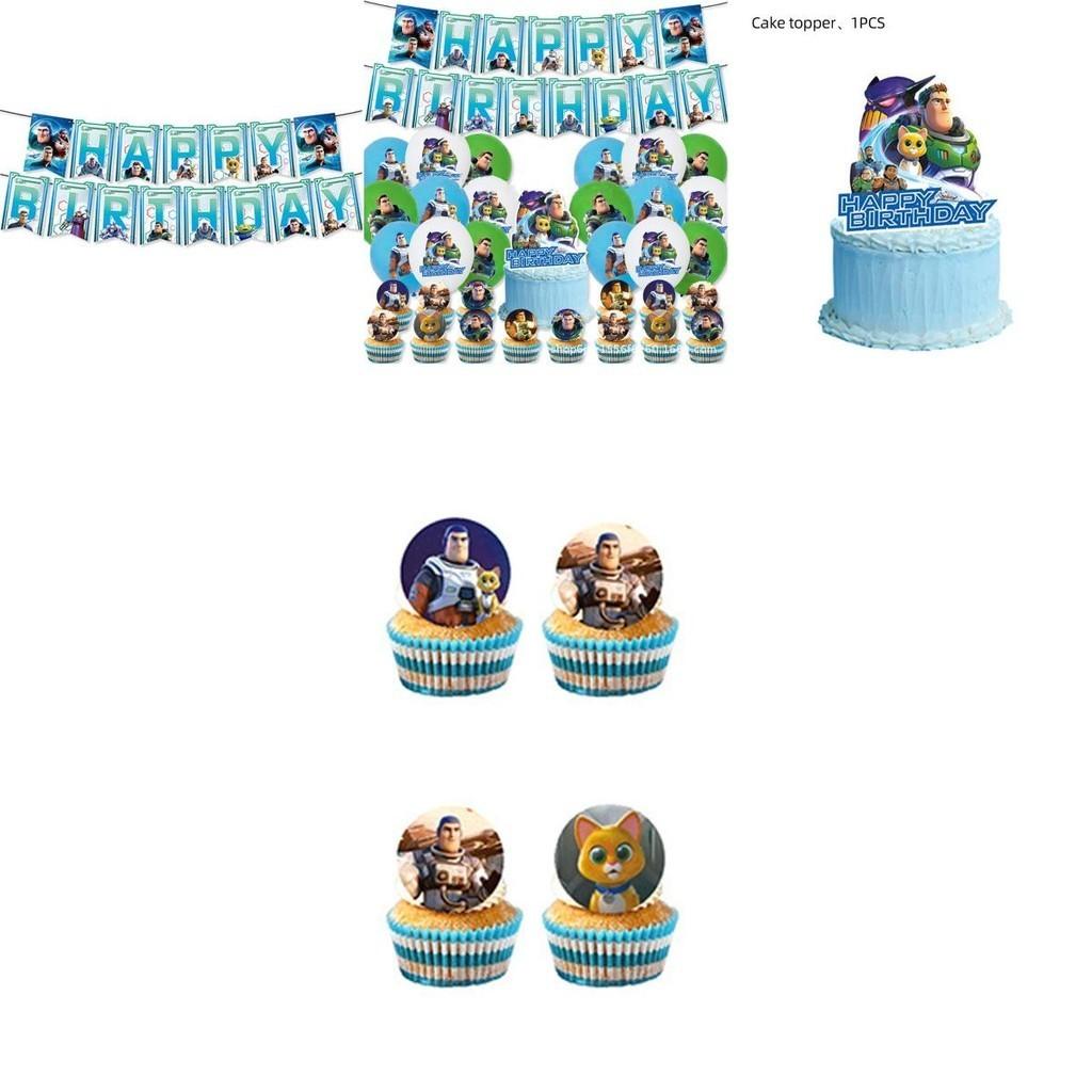 Buzz Lightyear Toy Story Birthday Party Decoration Set With Balloons Banner And Cake Toppers