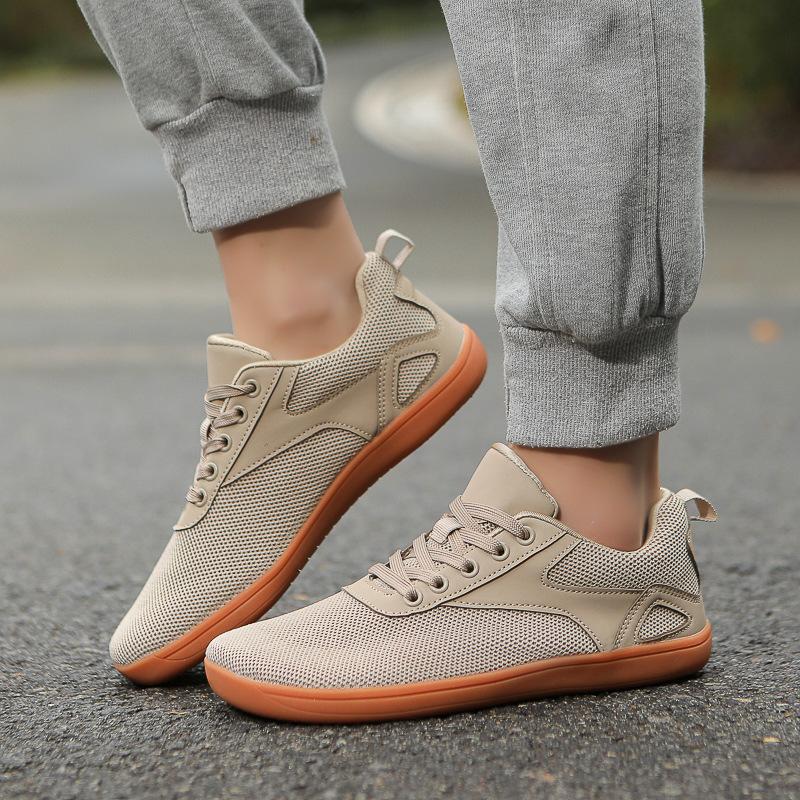 Male and Female Couples Wide Last Shoes Barefoot Flying Woven Mesh Breathable Non-slip Soft Sole Indoor Running Cycling Fitness Shoes