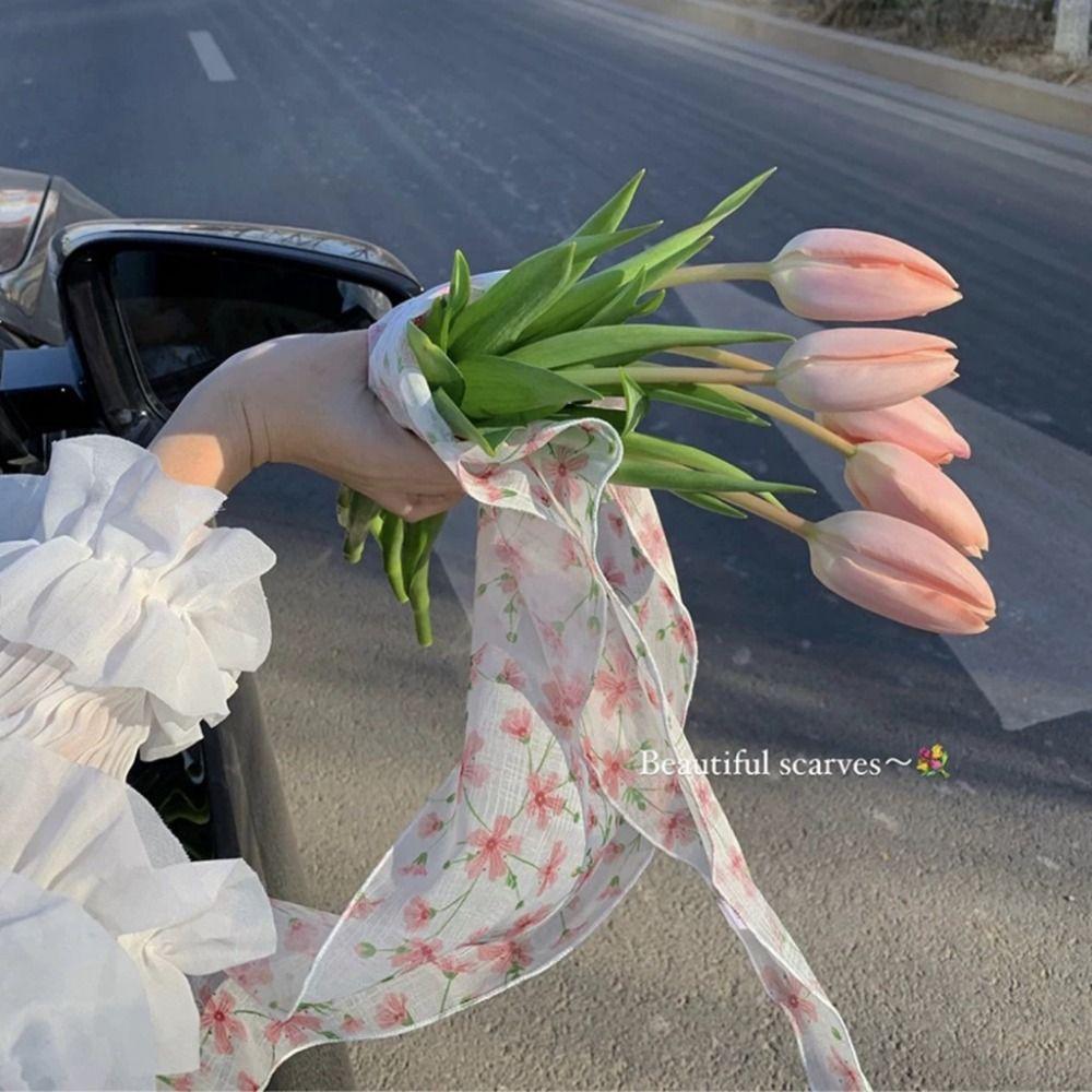 

Comfortable to Wear Floral Hair Bandanas Light Weight Floral Printed Turban New Boho Headbands рожевий