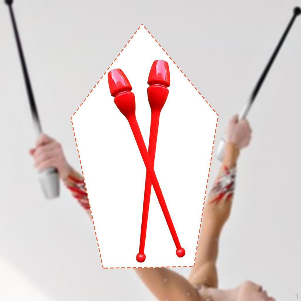 2 Pieces Rhytmic Gymnastics 44cm Easy to Control Training Equipment Exercise Pole for