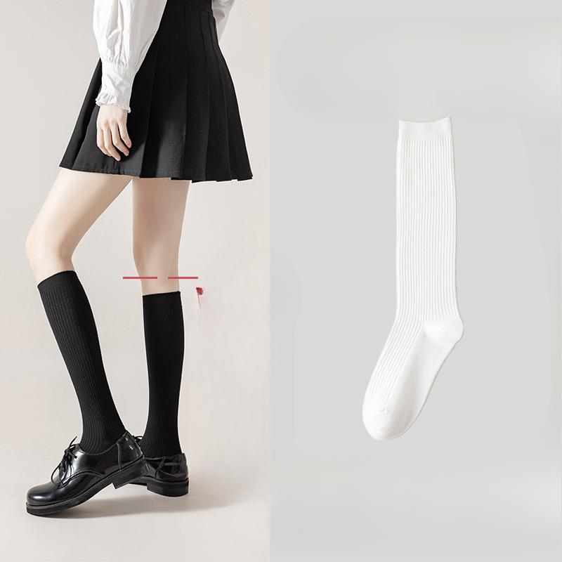 Female Spring and Autumn Fashion New Style Draw A College Wind Long Leg Socks