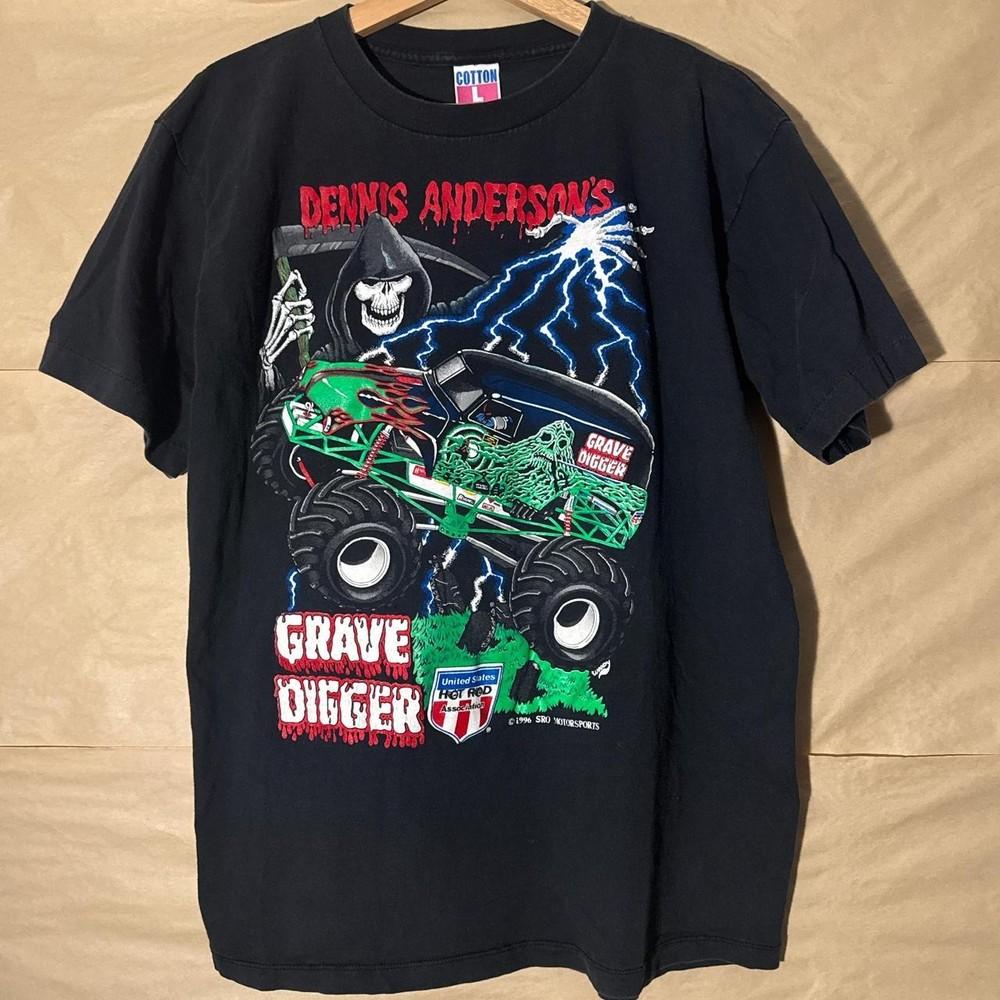 Деннис Андерсон Monster Jam Grave Digger черная футболка Унисекс футболка L