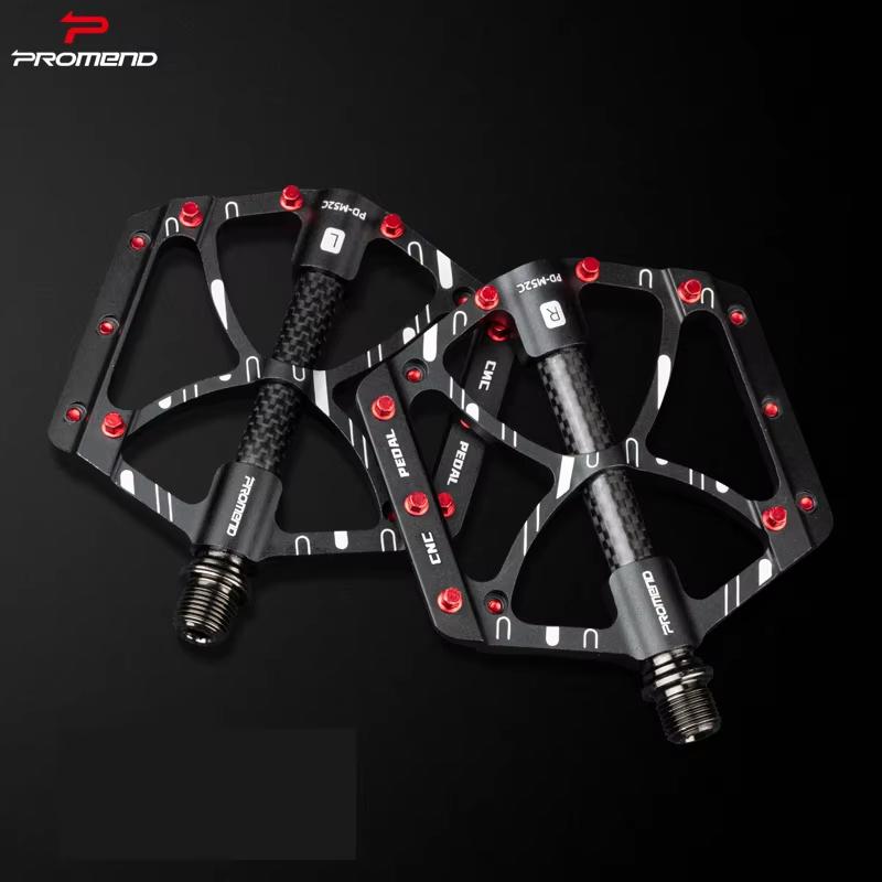 Promend Custom Leichte Aluminium Fahrradpedale Glänzend Versiegelte Lager CNC Große Plattform MTB Mountainbike Pedal PD-M52C