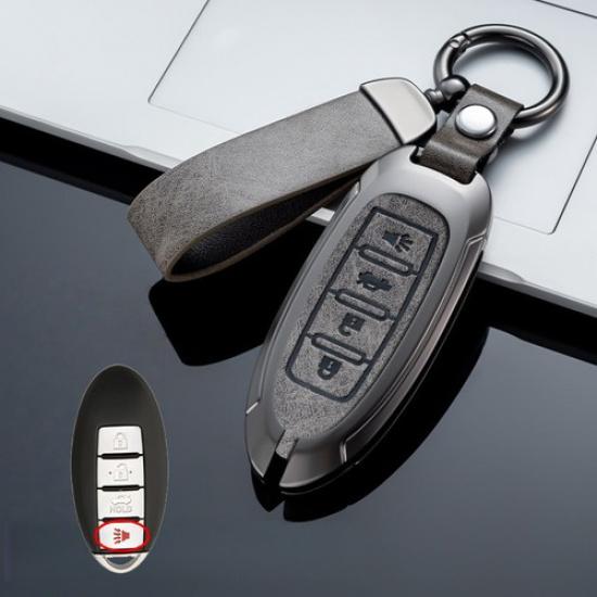 Zinc Alloy Leather Car Key Case Cover For Nissan Murano Tiida Maxima Pathfinder