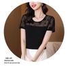 2022 Summer Mesh Short Sleeve Top: Chic Hollow Modal Base Round Neck Blouse