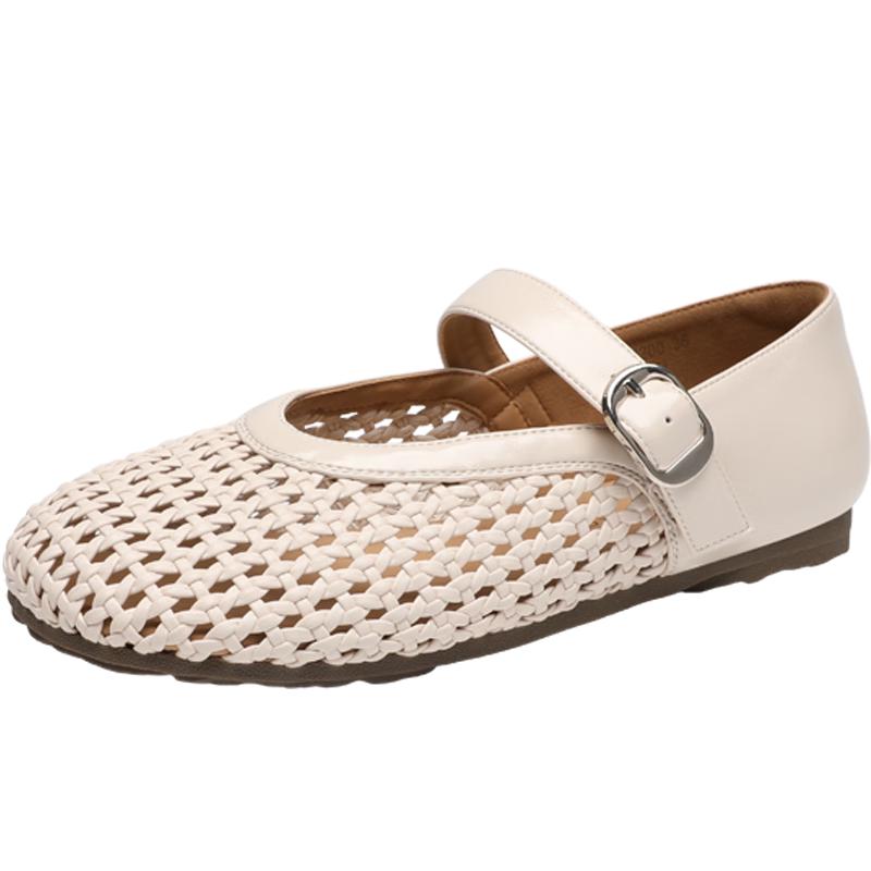 ZHR Women s Woven Hollow-Out Mary Jane Sandals 38