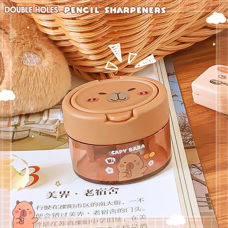 Kawaii Stationery Supplies Bar Teacher Accessories School Useful  Cute Capybara Pencil Sharpener Aesthetic School Supplies