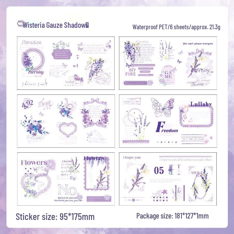 

Yuezhen Шелковая нить Fanghua Журнальные наклейки - Набор наклеек из ПЭТ и материалов для ручного учета