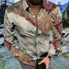 Ethnic Tribal Pattern Long Sleeve Shirt, Stylish Casual Wear For Men