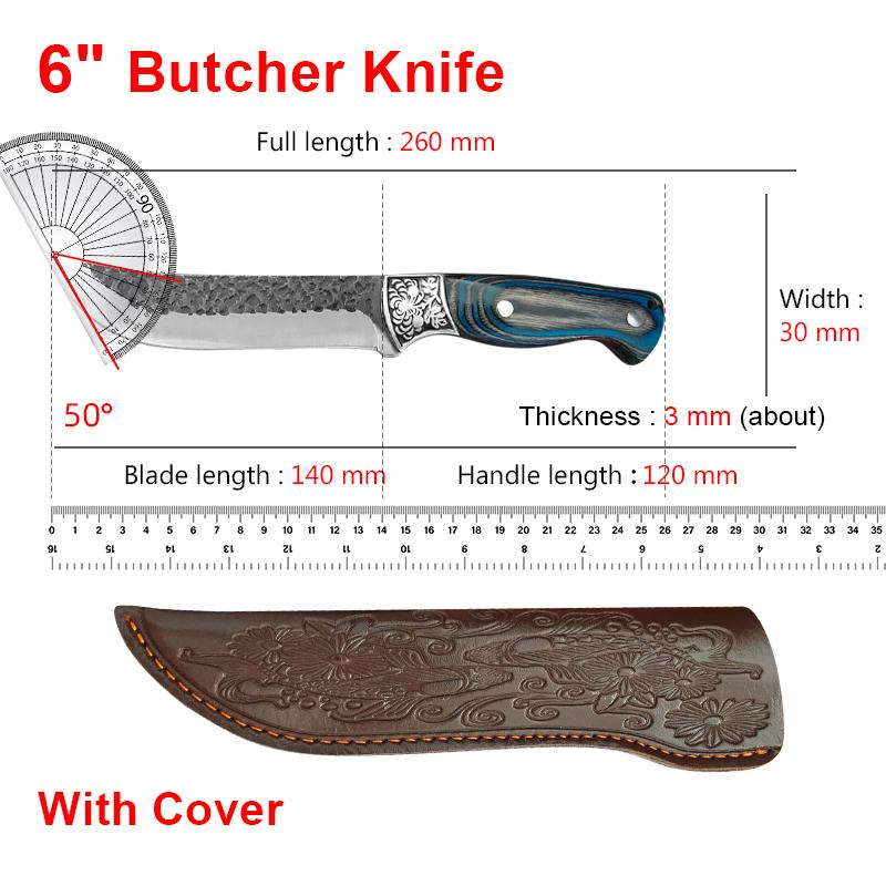 Kitchen Knife Chef Butcher Boning Knife Hand Forged Fillet Knife Stainless Steel Bone Meat Cleaver Fruit Vegetable Cooking Tools