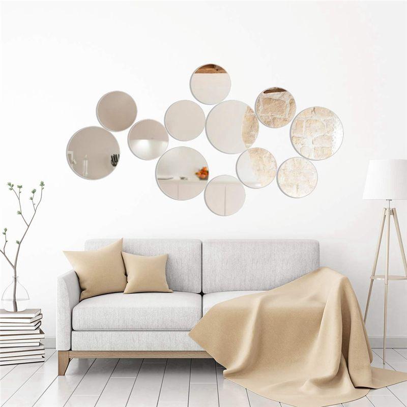 M-Modern-Mini Size Acrylic Round Mirror Adhesive Small Round Mirror Circles Craft Mirror Tiles For Crafts (100PCS, 2 Inch) Easy