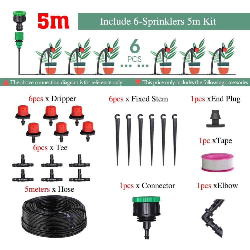 

5-50m Garden 1/4 Drip Irrigation Kit Automatic Watering System Nozzles for Farmland Bonsai Plant Flower Vegetable Greenhouse