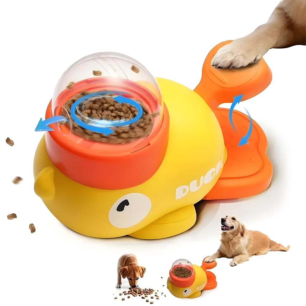 

ZHSHXNGY Обучающая игрушка для собак Игрушка для лакомств для собак Кормушка в виде желтой утки Обучающая игрушка для питомцев Кормушка Автоматическая кормушка для питомцев Игрушка для лакомств Самостоятельная игра Недостаток упражнений