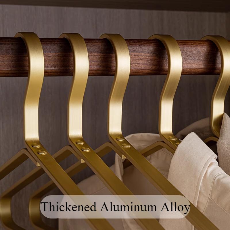 4 buc Umerașe Metalice Îngroșate de Lux Ușor, Umeraș Robust din Aluminiu pentru Bărbați, Rafturi Agățătoare Multifuncționale pentru Depozitarea Hainelor