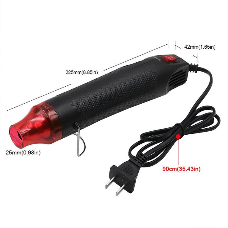 220V Adjustable Temperature Heat Gun for Polymer Clay, Rubber Stamps, Embossing Powders, and Shrink Plastic DIY Projects