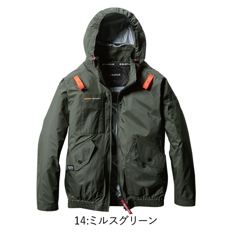 BURTLE Aircraft Long Sleeve Blouson AC2071 AIRCRAFT 3XL 14 Mills Green (without fan)