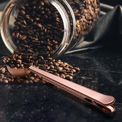 Coffee Spoon with Clip Coffee Scoop 2 In 1 Powder Measuring Tools Multifunction Stainless Steel Long Handle for Coffee Measuring