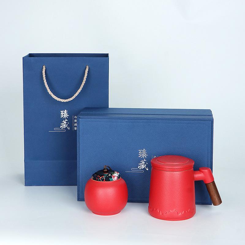 Ceramic cup, tea separation cup, office tea cup, cup with lid, filter cup, mug, personal cup, business gift