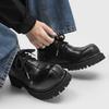 Men's thick soled derby leather shoes Casual fashion designer style Work or Business 38-46 Daily fashion young shoes Black