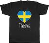 Personalised Love Sweden Football Fan Supporter Mens T-Shirt Tee Gift Top
